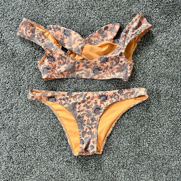 Topshop Peach Floral Bikini Set - Picture 4 of 4